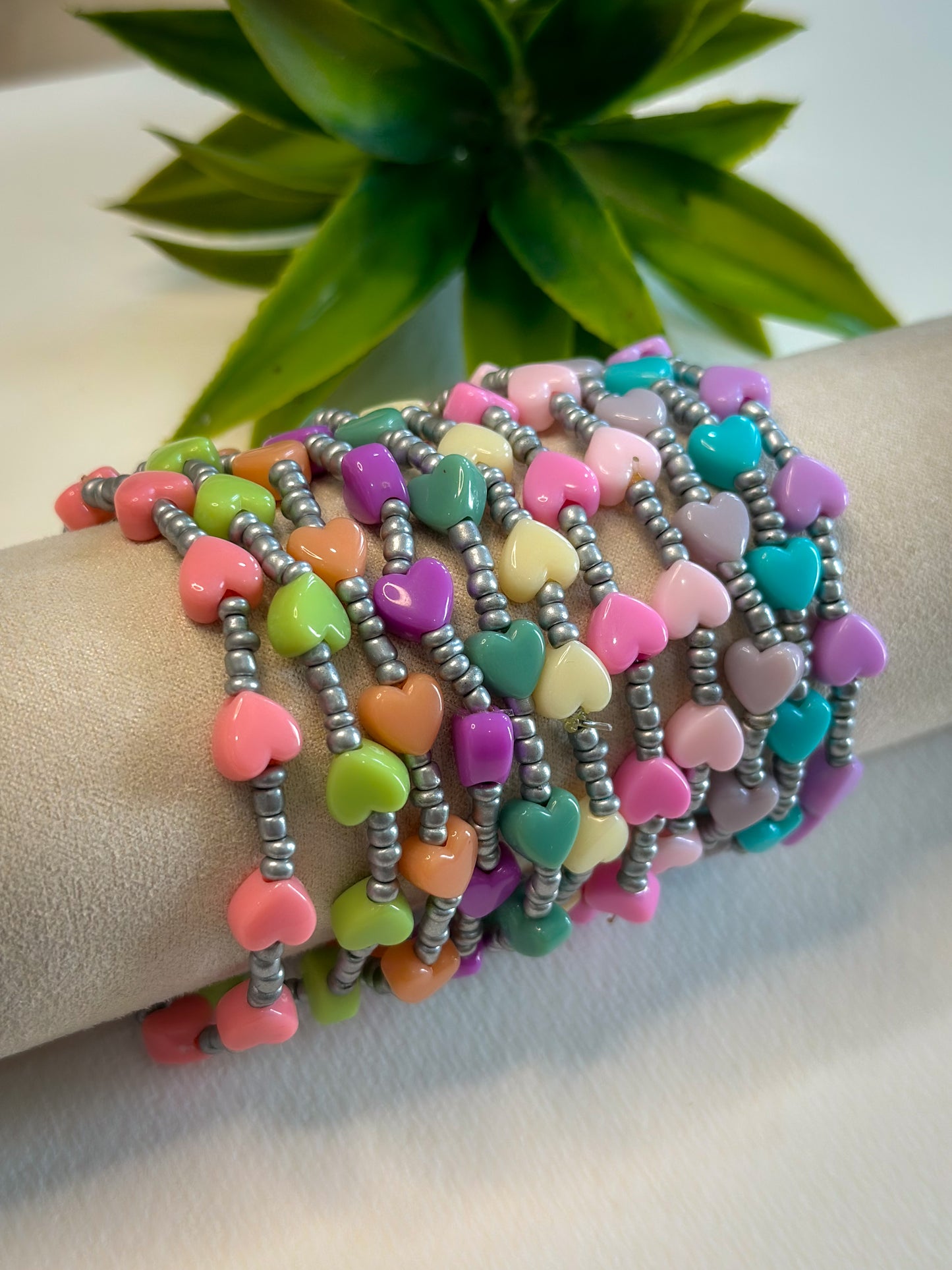 Pastel Bracelet Stack of 11 (Silver)