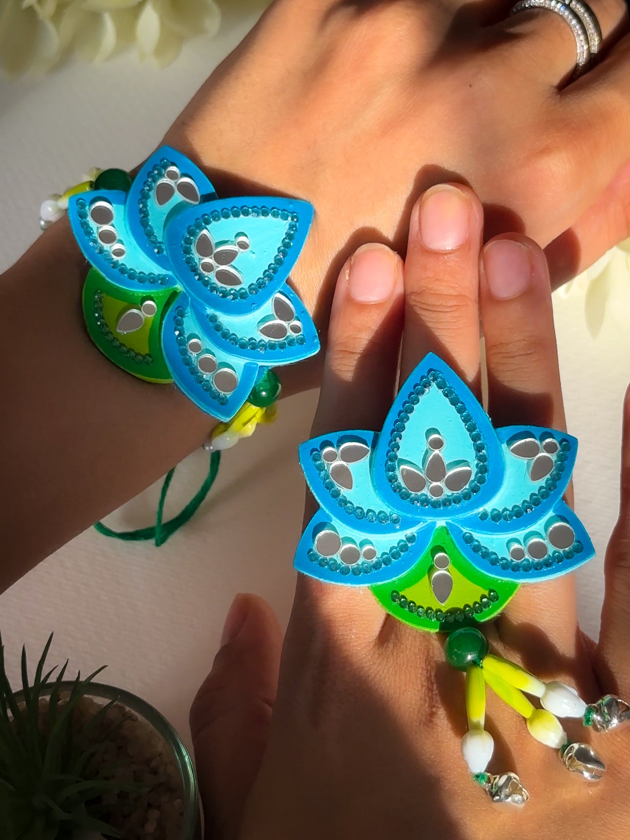 Bhai Rakhi + Bhabhi Ring Set