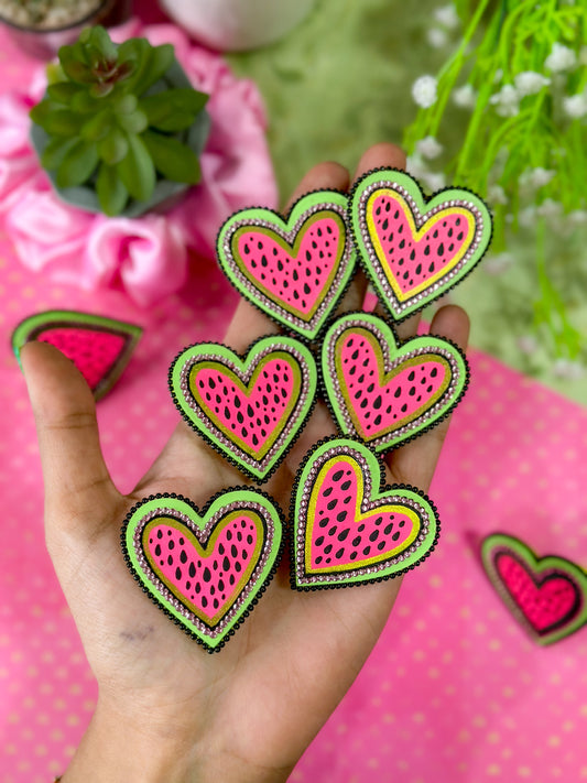 Watermelon Heart Studs