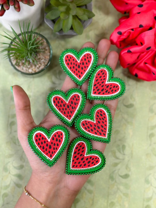 Watermelon Heart Studs