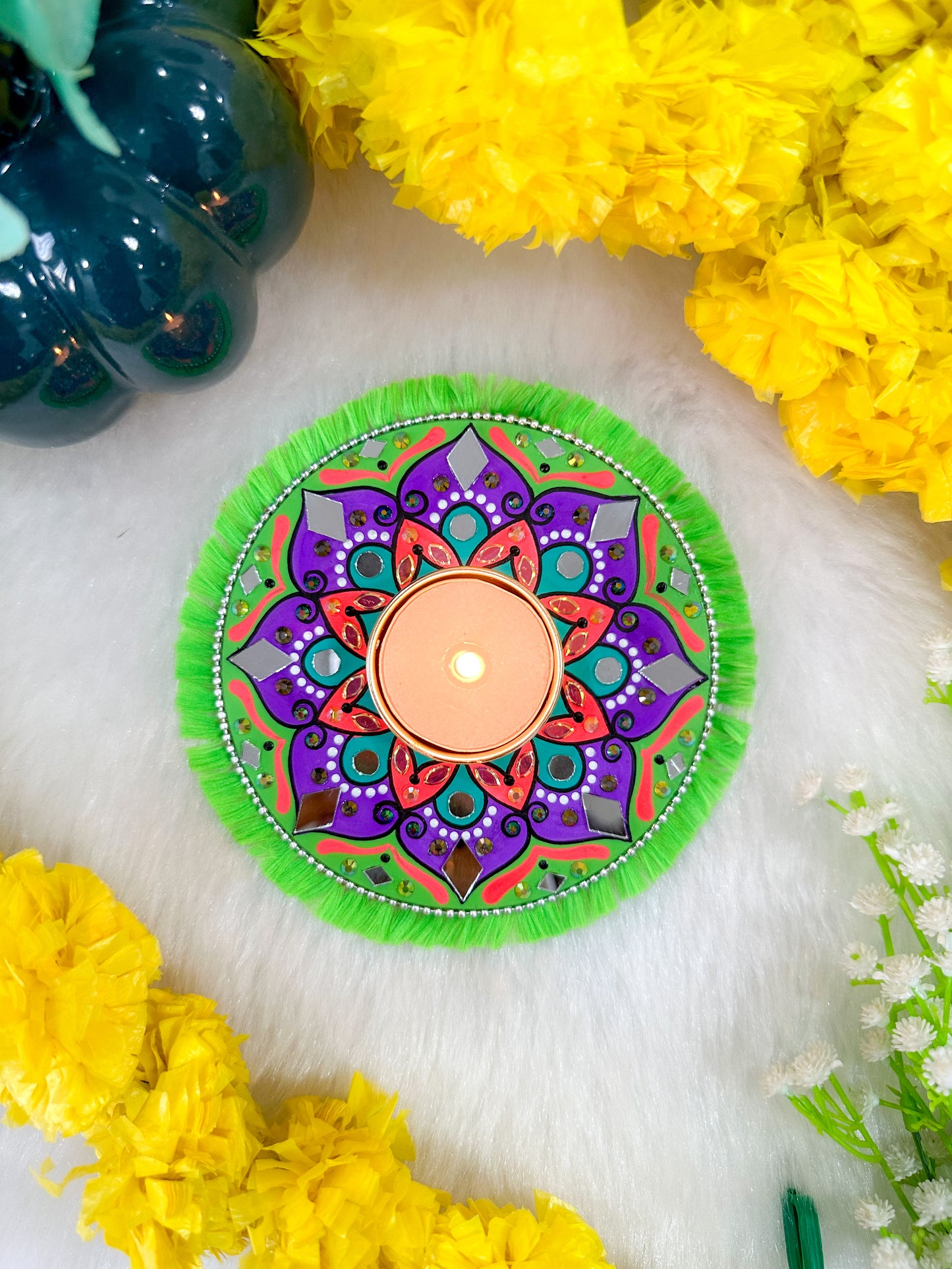 Mini Mandala Tealight Candle Holder