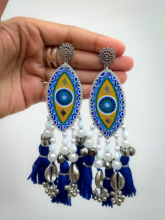 Evil Eye Tassel Earrings