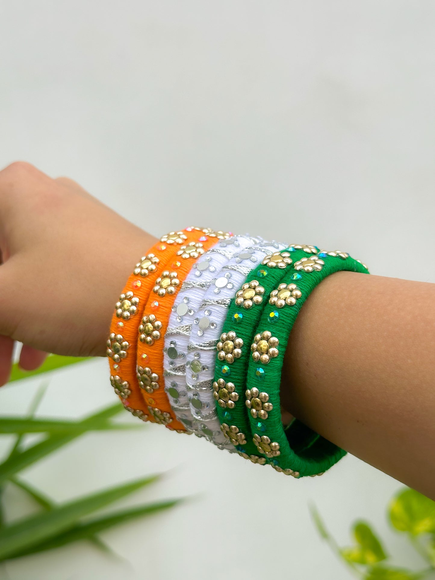 Tricolour Bangle Set of 6