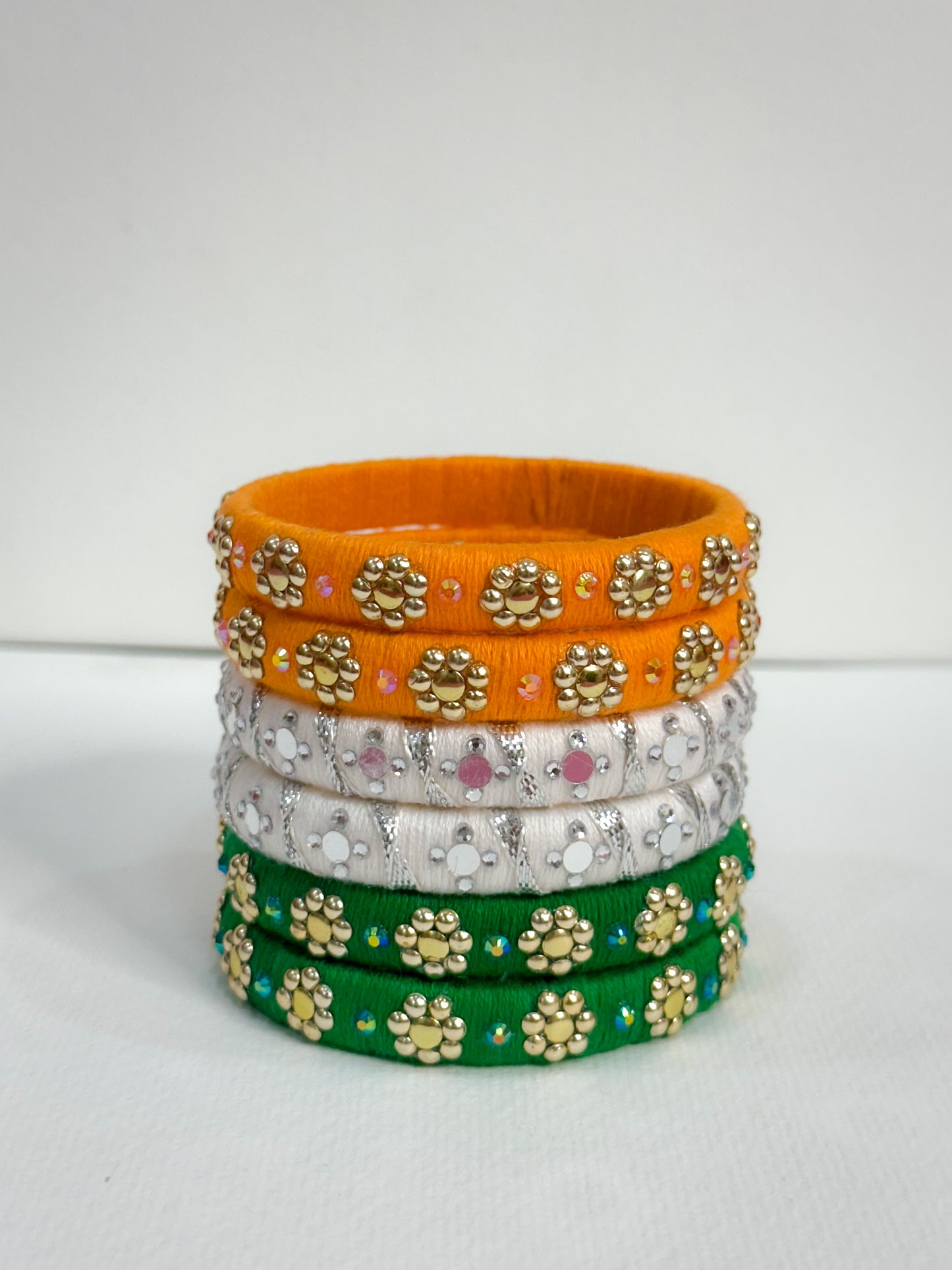 Tricolour Bangle Set of 6