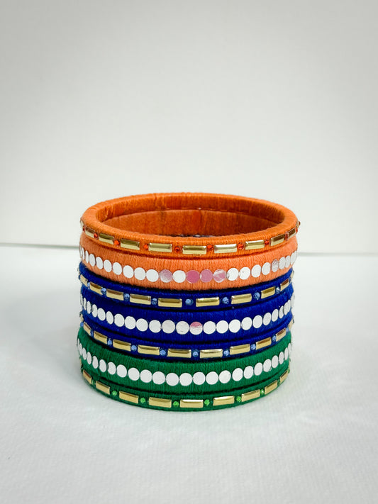 Tricolour Bangle Set of 7