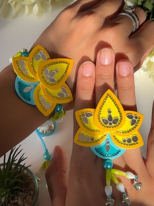 Bhai Rakhi + Bhabhi Ring Set